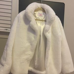 Children’s Place White fur coat
